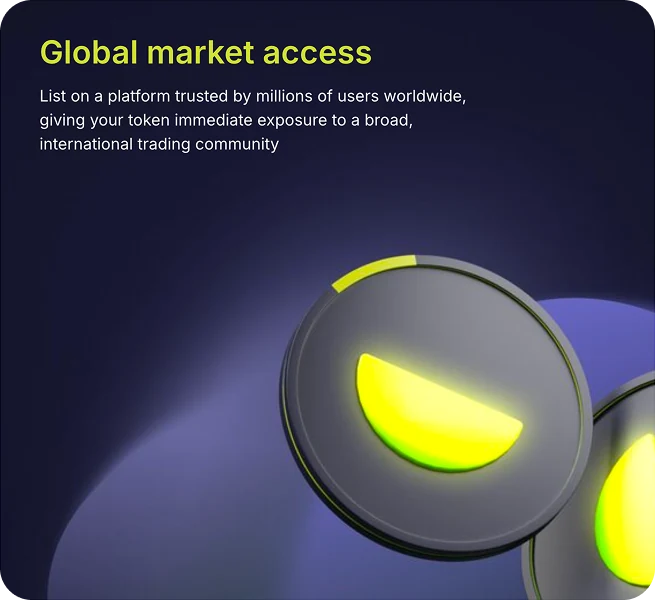 WhiteBIT listing page: global market access